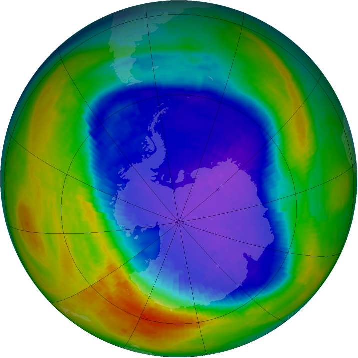 Antarctic ozone map for 18 September 1994